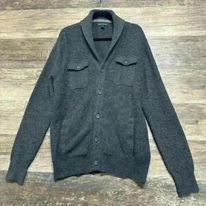 Banana Republic Stylish Dark Gray Men’s Button-Up Sweater Size XL